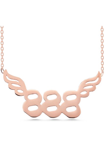 Gümüş Rose 888 Melek Sayısı Kadın Kolye