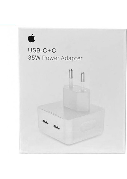 Apple Uyumlu 35 W Çift Usb-C Bağlantı Noktalı Şarj Adaptörü Hızlı Ikili Şarj