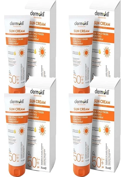 Çok Yönlü Yüksek Koruyucu Güneş Kremi 50SPF 75ML x 4 Adet