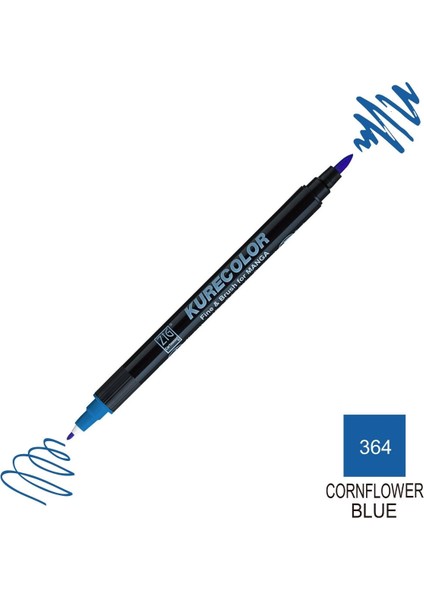 Kurecolor Mangaka Fine&brush Çift Taraflı Kalem CNKC-2200 No 364 Cornflower Blue