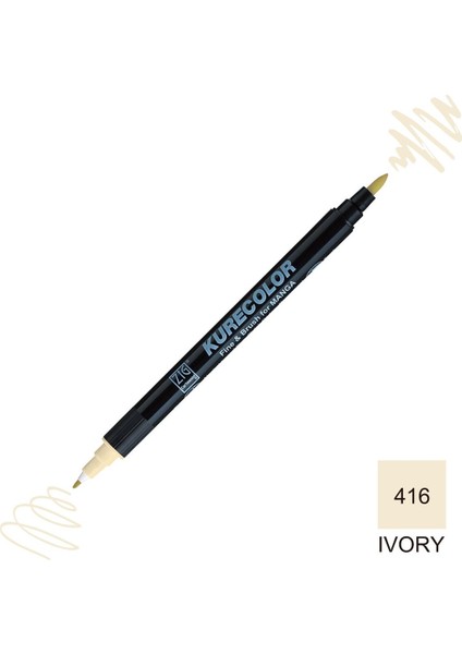 Kurecolor Mangaka Fine&brush Çift Taraflı Kalem CNKC-2200 No 416 Ivory
