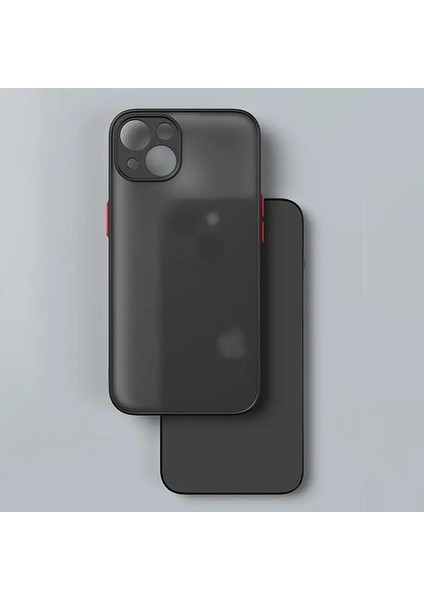 Apple iPhone 14  Kılıf 3D Kamera Korumalı Arkası Mat Kenarları Renkli Smoke Case