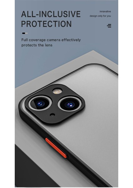 Apple iPhone 13 Kılıf 3D Kamera Korumalı Arkası Mat Kenarları Renkli Smoke Case modelleri