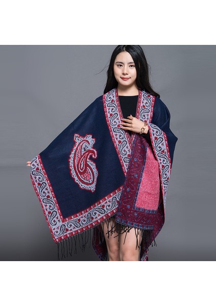 Ilkbahar ve Sonbahar Şal Yarık Pelerin Eşarp Kalın Pelerin (Yurt Dışından)