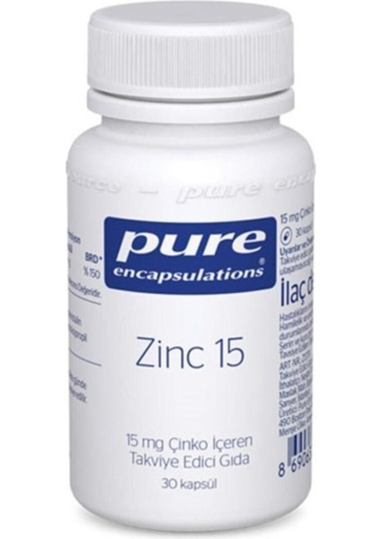 Zinc 15 Mg Çinko 30 Kapsül