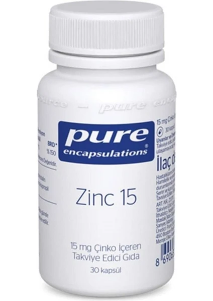 Pure Encapsulations  Zinc 15 Mg Çinko 30 Kapsül