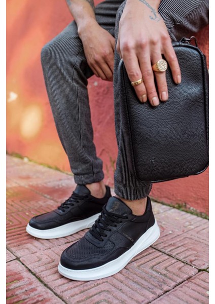 Günlük Ayakkabı 707 Siyah (Beyaz Taban)