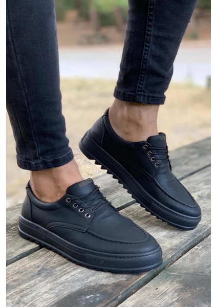 Günlük Ayakkabı T12 Siyah (Siyah Taban)