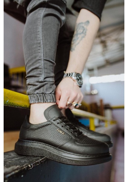 Yüksek Taban Günlük Ayakkabı 042 Siyah (Siyah Taban) indirimleri