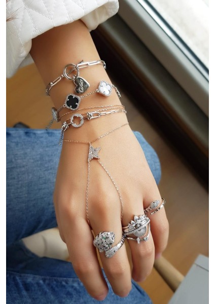 Ithal Vıp Lady Kaya Kaplan Gümüş Yüzük fırsatları