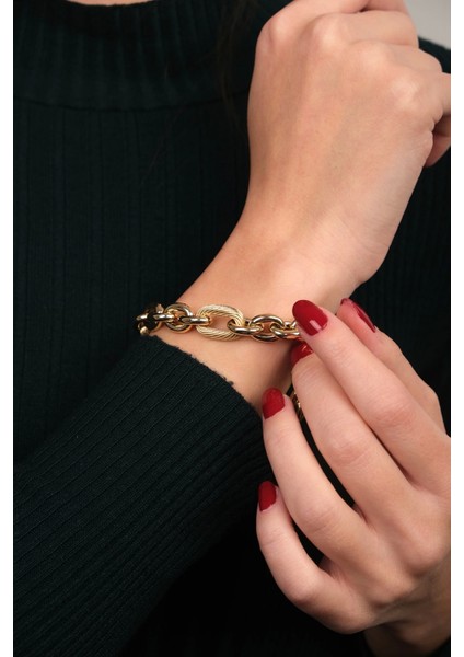 Güzide 14 Ayar Altın Halka Zincir Bileklik