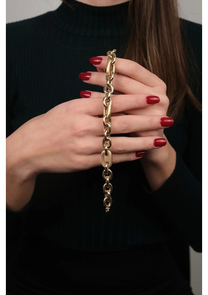 Güzide 14 Ayar Altın Halka Zincir Bileklik modelleri