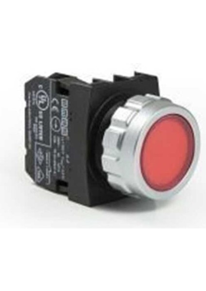 H200DK H Serisi Plastik 1nc Yaylı Düz Kırmızı 30 mm Buton