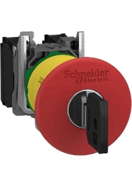 Schneider XB5AS9442 22 mm Kilitli Acil Stop Butonu, 1nk Anahtarlı