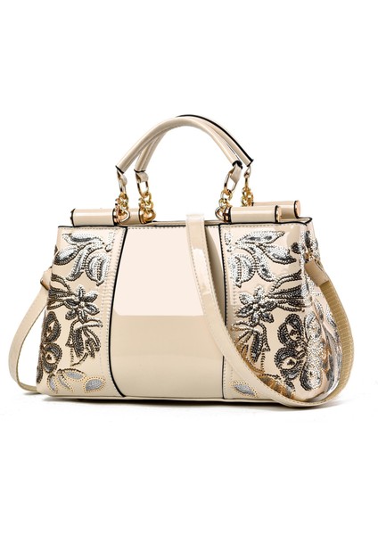 2023 Avrupa ve Amerika Birleşik Devletleri Popüler Rugan Parlak Kadın Çantası Atmosferik Çanta Büyük Kapasiteli Kadın Omuz Askılı Çanta Nakış Çantası High-End Lüks (Yurt Dışından)