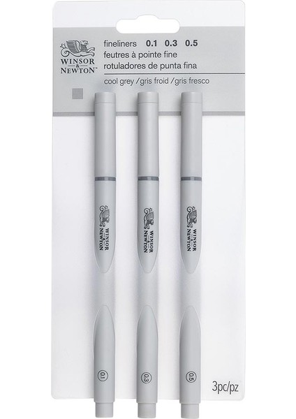 Fineliner Çizim Kalemi Seti Cool Grey (Soğuk Gri) 0.1/ 0.3/ 0.5mm Karışık