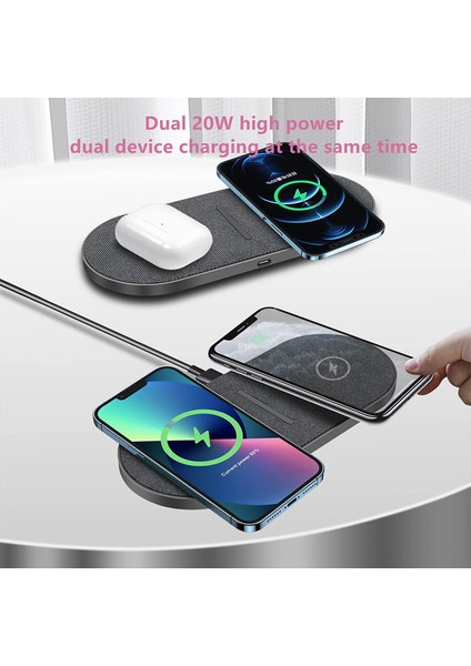 40 W Çift Kablosuz Şarj Pedi iPhone 14 13 12 11 Xs Xr x 8 Samsung S22 S21 S20 2 In 1 Hızlı Şarj Mat Apple Samsung Kulaklık (Yurt Dışından) fiyatları