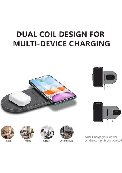 40 W Çift Kablosuz Şarj Pedi iPhone 14 13 12 11 Xs Xr x 8 Samsung S22 S21 S20 2 In 1 Hızlı Şarj Mat Apple Samsung Kulaklık (Yurt Dışından) modelleri