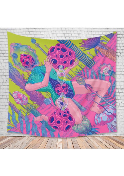 100 x 150 cm Psychedelic Ev Dekor Duvar Goblen Asılı Büyük Mantar Evi Fairyland Bohemian Goblen Odası Dekorasyon Duvar Goblen | Dekoratif Gobiyeller (Yurt Dışından)