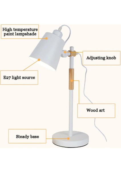 Modern LED Masa Lambası Ayarlanabilir Masa Lambası Çalışma Ofis Okuma Yatak Odası Başucu E27 Göz Koruma Okuma Aydınlatma | LED Masa Lambaları (Yurt Dışından)