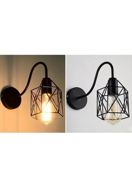 Loft Amerikan Demir Siyah Abajur Duvar Lambası Vintage Kafes Guard Aplik Loft Aydınlatma Armatürü Modern Kapalı Aydınlatma Duvar Lambaları (G Style) (Yurt Dışından) modelleri