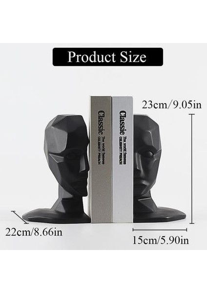 Reçine Insan Yüz Beyin Bookends Vintage Kitap Durdurucu Ayarlanabilir Kitaplık Kitaplar Için Standı Ev Ofis Süslemeleri Masa Organizatör | Bookends (Yurt Dışından)