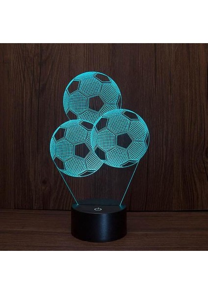 Futbol 3D Gece Lambası Çocuk Yatak Odası Nightlight Anime Lamba (Yurt Dışından)