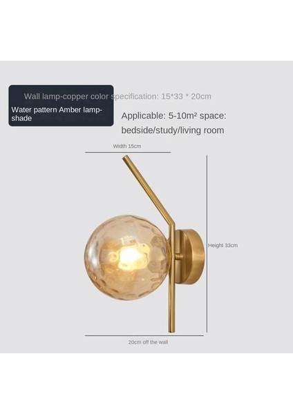 Kapalı Duvar Lambası, Yaratıcı Modern Minimalist Tarzı, 6109 Su Dalgaları & Amper; Amber Cam Abajur (Yurt Dışından)