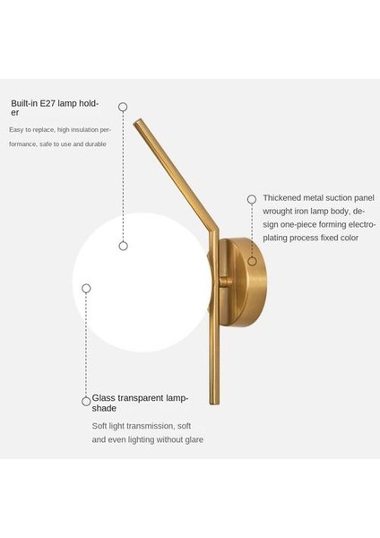 Kapalı Duvar Lambası, Yaratıcı Modern Minimalist Tarzı, 6109 Sütlü Beyaz Cam Abajur (Yurt Dışından)