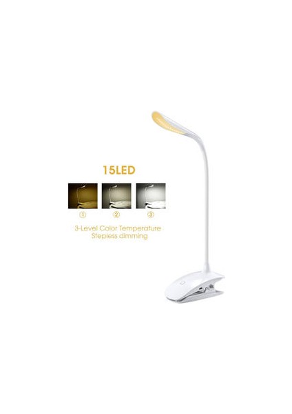 Lambalar USB 15 LED Kitap Işık Dim Masa Masası Lambası (Yurt Dışından)