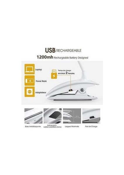 Lambalar USB 15 LED Kitap Işık Dim Masa Masası Lambası (Yurt Dışından)