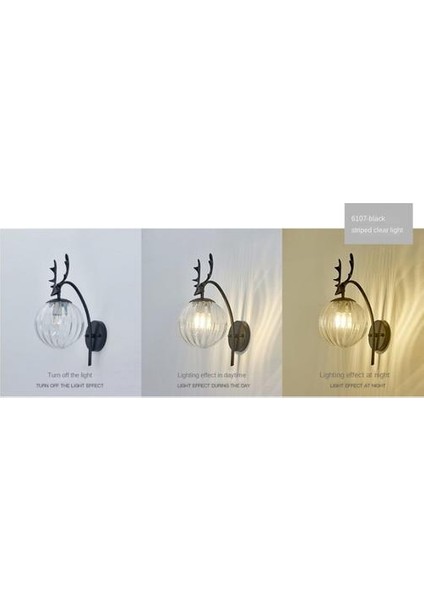 Kapalı Duvar Lambası, Yaratıcı Modern Minimalist Tarzı, 6107 Çizgiler ve Temizle Hafif Cam Abajur (Yurt Dışından) modelleri