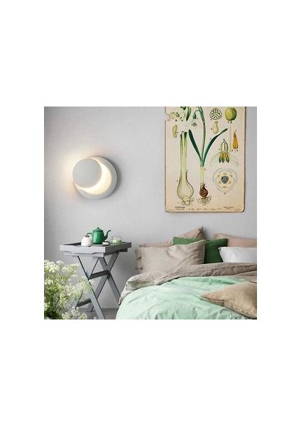 Lambalar Duvar Lambası Işıkları Dekorasyon LED Aydınlatma Spin Gece Lambası 3000 K Ay Tipi Sconces Kapalı (Yurt Dışından)