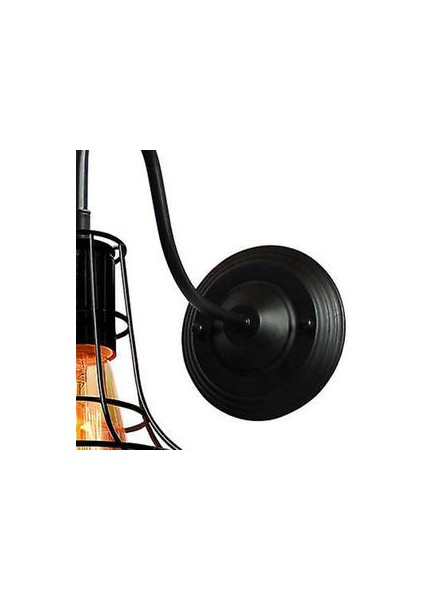 Vintage LED Duvar Işık Retro Loft Endüstriyel Duvar Lambası Siyah E27 Demir Basit Abajur Kafes Bekçi Aplik Kapalı Aydınlatma Armatürü (G) (Yurt Dışından) modelleri