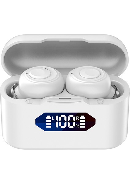 X37 Bluetooth Kulaklık Açık Spor Kablosuz Kulaklık 5.2 Şarj Kutusu ile Güç Ekran Dokunmatik Kontrol Kulaklık Kulakiçi (Yurt Dışından)