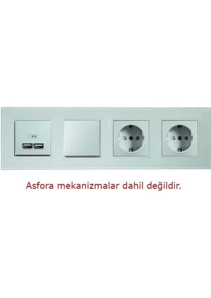Asfir Schneider Asfora Serisine Özel Dörtlü Beyaz Pleksiglas Anahtar Priz Çerçevesi fiyatları