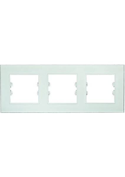 Asfir Schneider Asfora Serisine Özel Üçlü Beyaz Anahtar Priz Çerçevesi