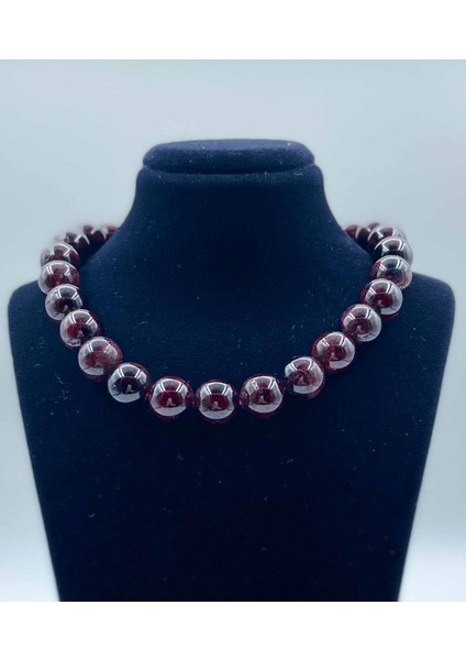 Lal Garnet Doğal Taş Kolye 12 mm Küre Kesim