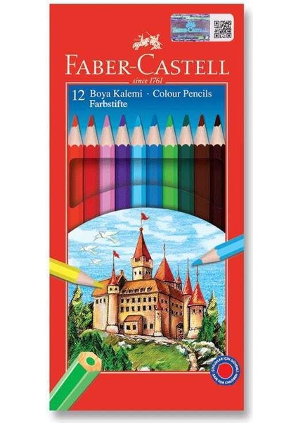 Faber Castell Kuru Boya 12 Renk Tam Boy 1 Adet
