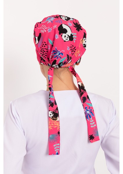 Pembe Panda Desenli Tesettür Doktor Hemşire Hastane Aşçı Cerrahi Bone modelleri