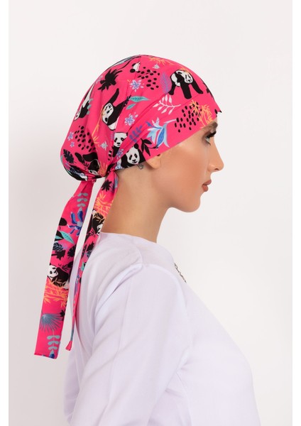 Pembe Panda Desenli Tesettür Doktor Hemşire Hastane Aşçı Cerrahi Bone fırsatları