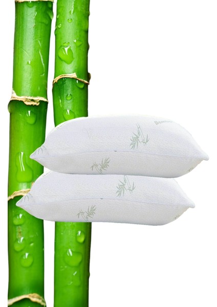 Visco Yastık Bambu Kılıflı Ortopedik Terletmeyen 2 Adet Visko Uyku Yastığı % 100 Visco Parçacıklı