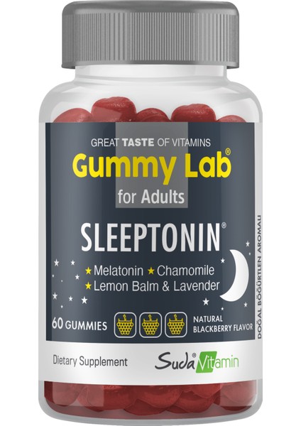 Gummylab Sleeptonın For Adult Böğürtlen 60 Gummies