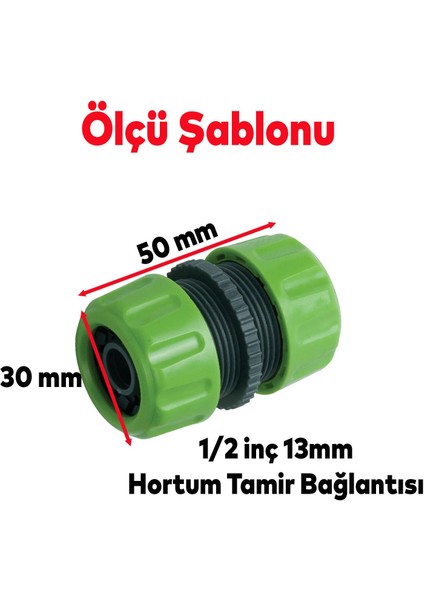 Hortum Bağlantı Ekleme Aparatı Eki Bahçe Sulama Patlak Kesik Yırtık Tamir Adaptörü1/2"