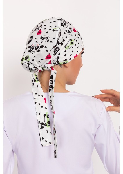 Beyaz Panda Desenli Tesettür Doktor Hemşire Hastane Aşçı Cerrahi Bone modelleri