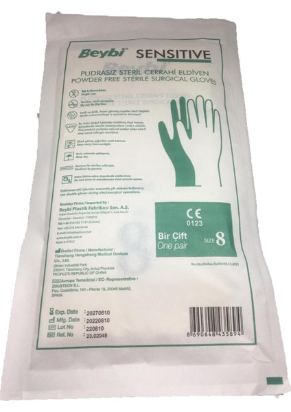 Pudrasız Steril Sensitive Cerrahi Eldiven 8 Numara