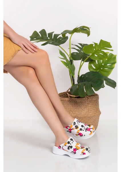 Minnie Mouse Desenli Klasik Taban Bayan Ortopedik Sabo Terlik 140