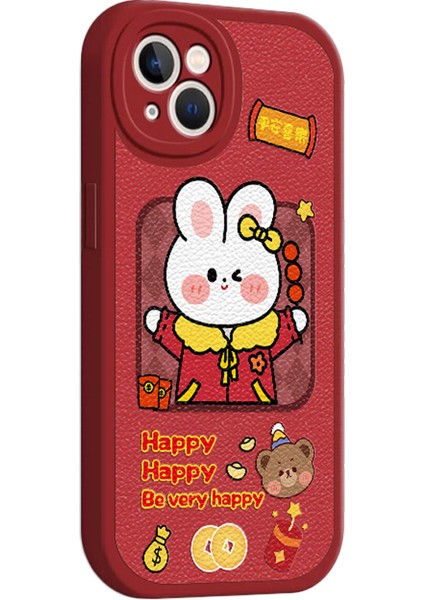 Apple Phone 14 Yeni Yıl Için Karikatür Tavşan Pu Deri Kaplamalı Tpu Telefon Geri Kılıfı (Yurt Dışından) fiyatları