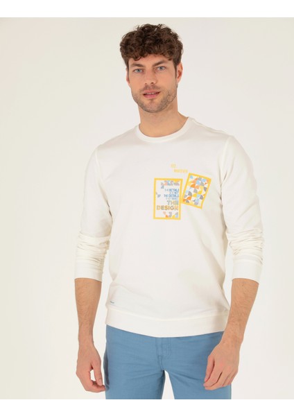 Pierre Cardin Erkek Ekru Sweatshirt 50264212-VR019