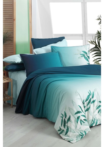 Eddy Mavi King Size (Battal Boy) %100 Pamuk Fancy Poplin Nevresim Takımı